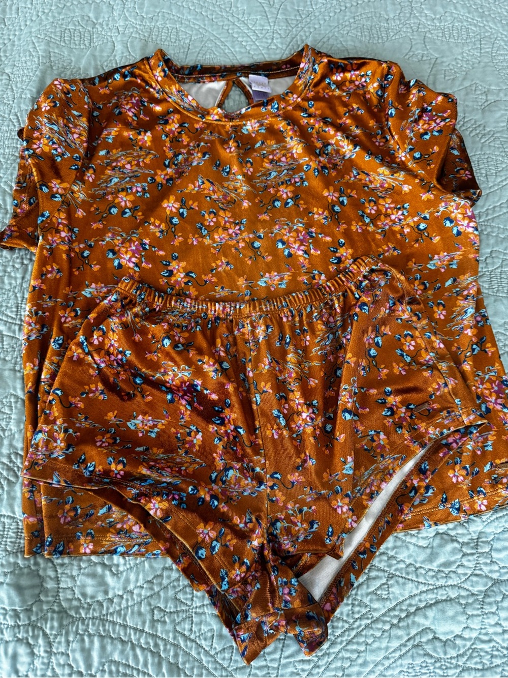 Savage X Fenty Rust Orange Floral Satin Cami